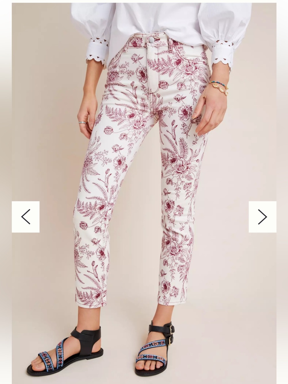 NEW NWT Anthropologie DL1961 Mara High-Rise Slim Straight Jeans Size 27 Floral
